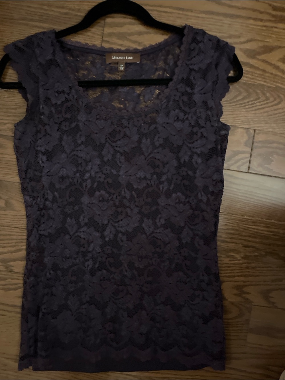 Melanie Lyne Purple Floral Lace Cap-Sleeve Camisole
